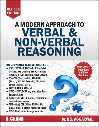 A Modern Approach To Verbal and Non-verbal Reasoning by Dr. R.S.  Aggarwal 